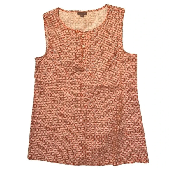 NWOT Talbots sleeveless  red,white and blue patterned top Size 4 - Picture 1 of 5
